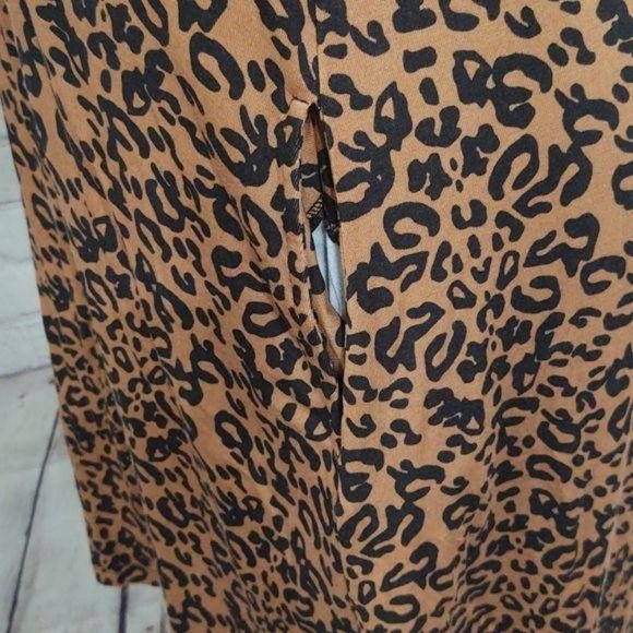 Choker Dress Cheetah Print Vfish 3/4 Sleeve - Picture 5 of 7